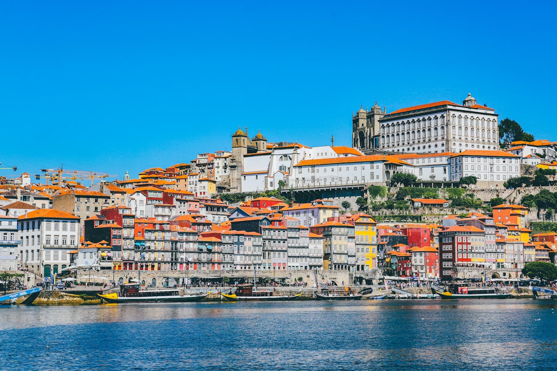 The colourful Ribeira waterfront in Porto